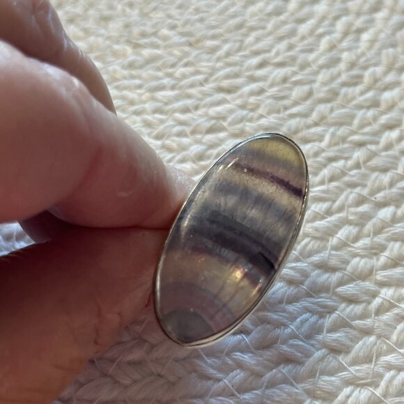 Gorgeous FLUORITE Handmade Sterling 925 Ring Size 8 #954D - Picture 2 of 3